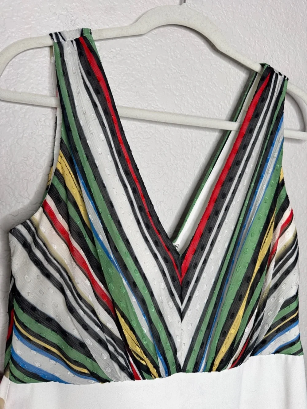 Badgley Mischka Striped V-Neck Bodice & Statement Bow Cocktail Dress Size 6 - Picture 5 of 10